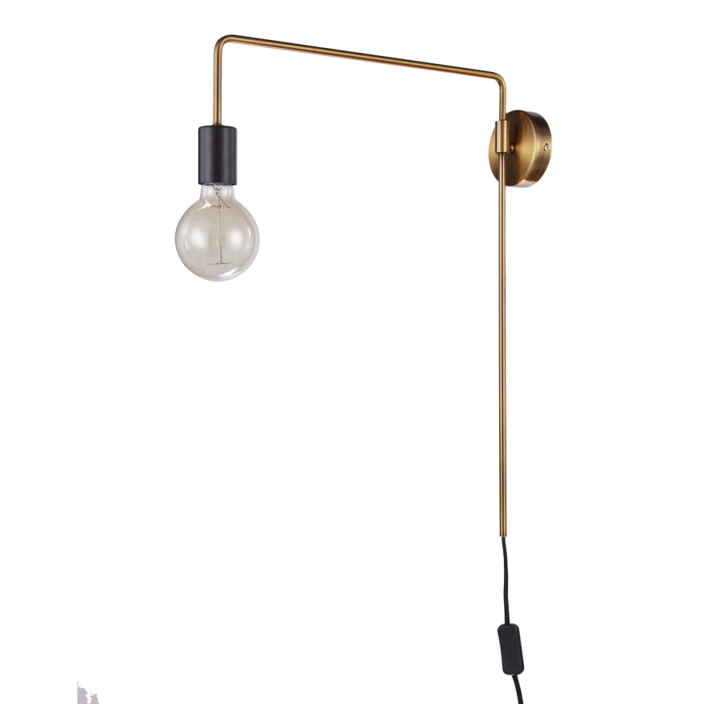 Italux Moniq lampada a sospensione ottone/nera E27 60W
