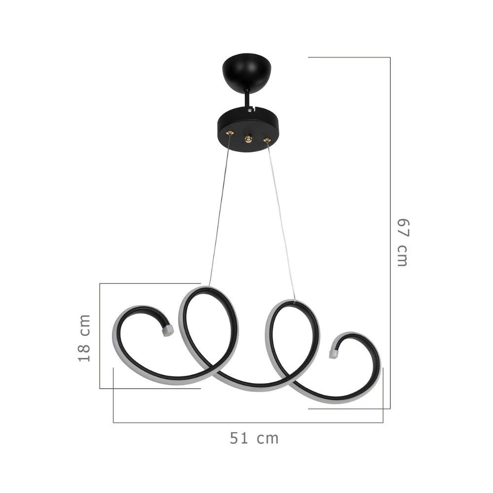Lampada a sospensione LED forma spirale Afra MDL4441 colore nero