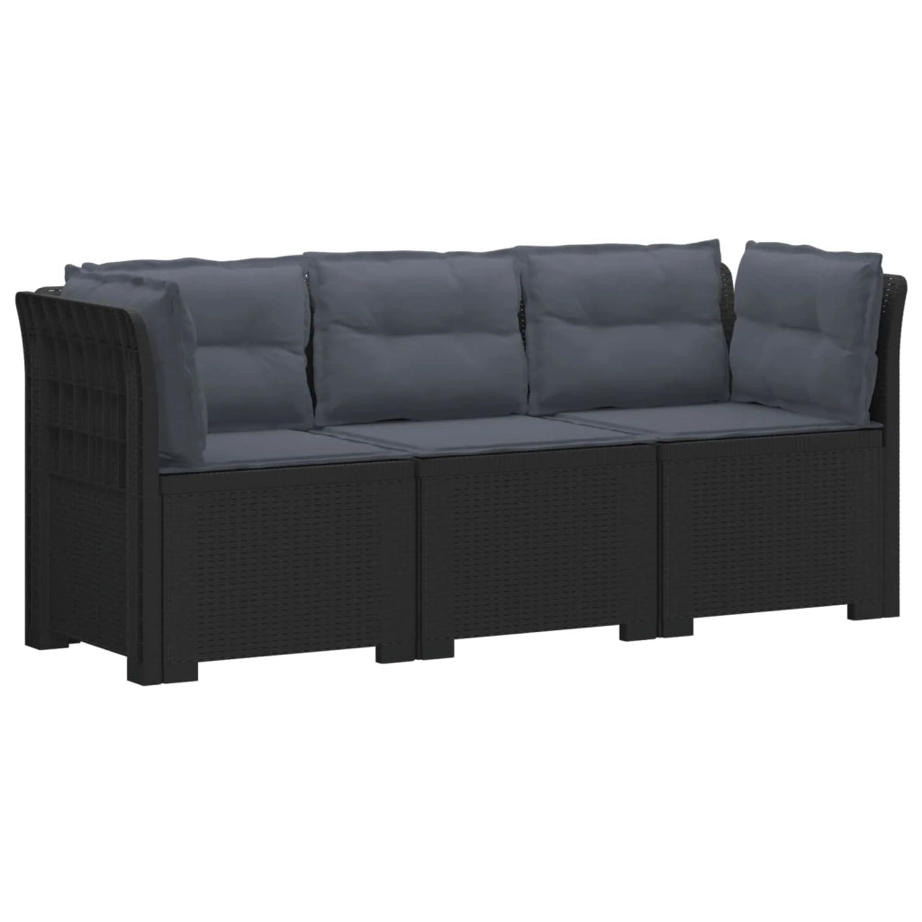 Divano da giardino 3 posti con cuscini in look rattan PP 3443837