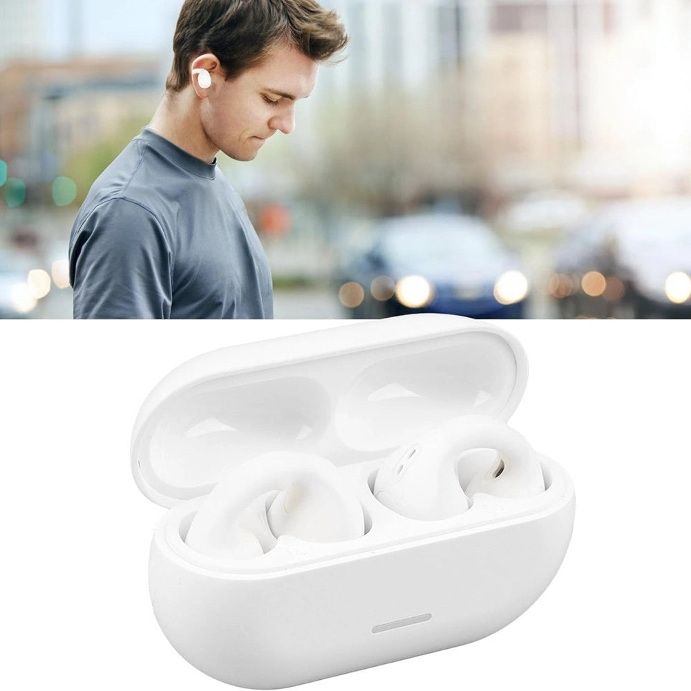 Trade Shop - Cuffie Wireless Bluetooth Auricolari A Conduzione Ossea Scatola Ricarica Design Ergonomico -