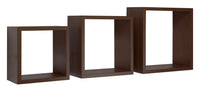 Set 3 Mensole da Parete Cubo in Fibra di Legno Incubo Wengè