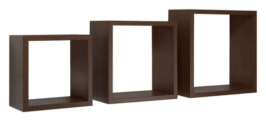 Set 3 Mensole da Parete Cubo in Fibra di Legno Incubo Wengè