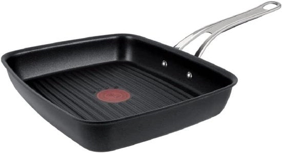 Piatto Grill 27 cm x 23 cm - Superficie Antiscivolo, Resistente al Forno, Induzione, Maniglia Liscia, Alloio Duro in Alluminio Anodizzato