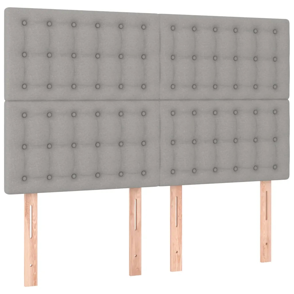 Giroletto a Molle con Materasso Grigio Chiaro 140x200cm Tessuto 3137477