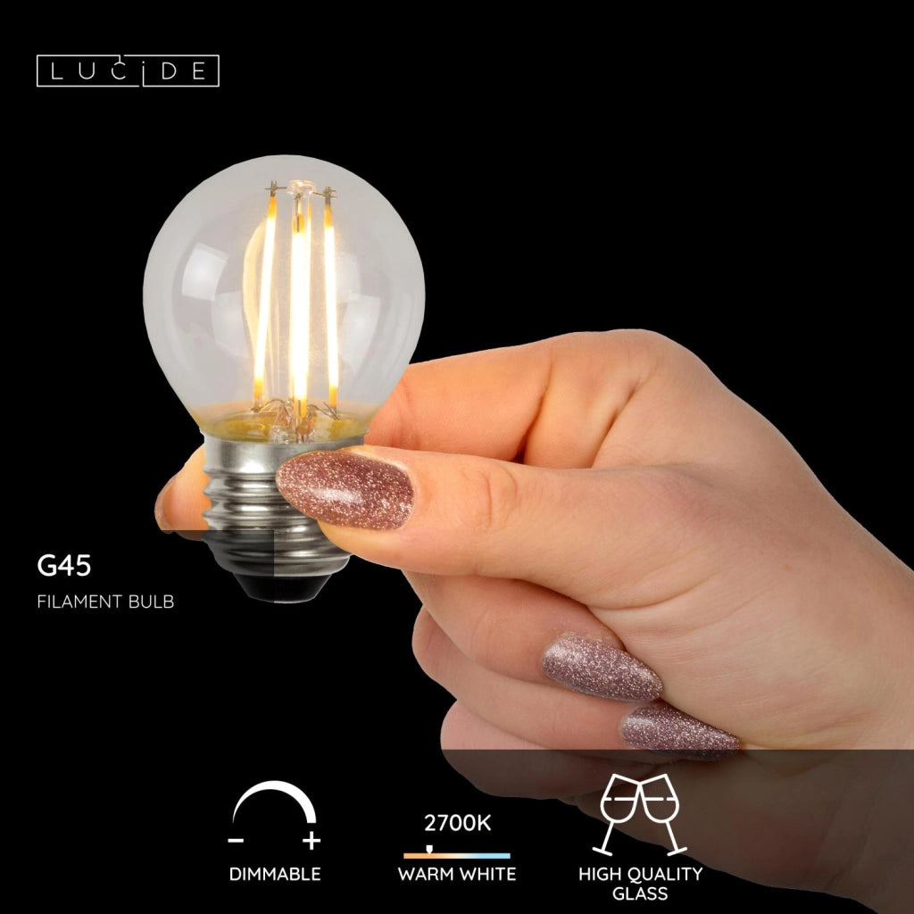 Lampadina LED sferica trasparente E27 4W 360 lm Lucide