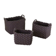 Cesta tessuto 1-3 crema blu rettangolare cm 43x30h34