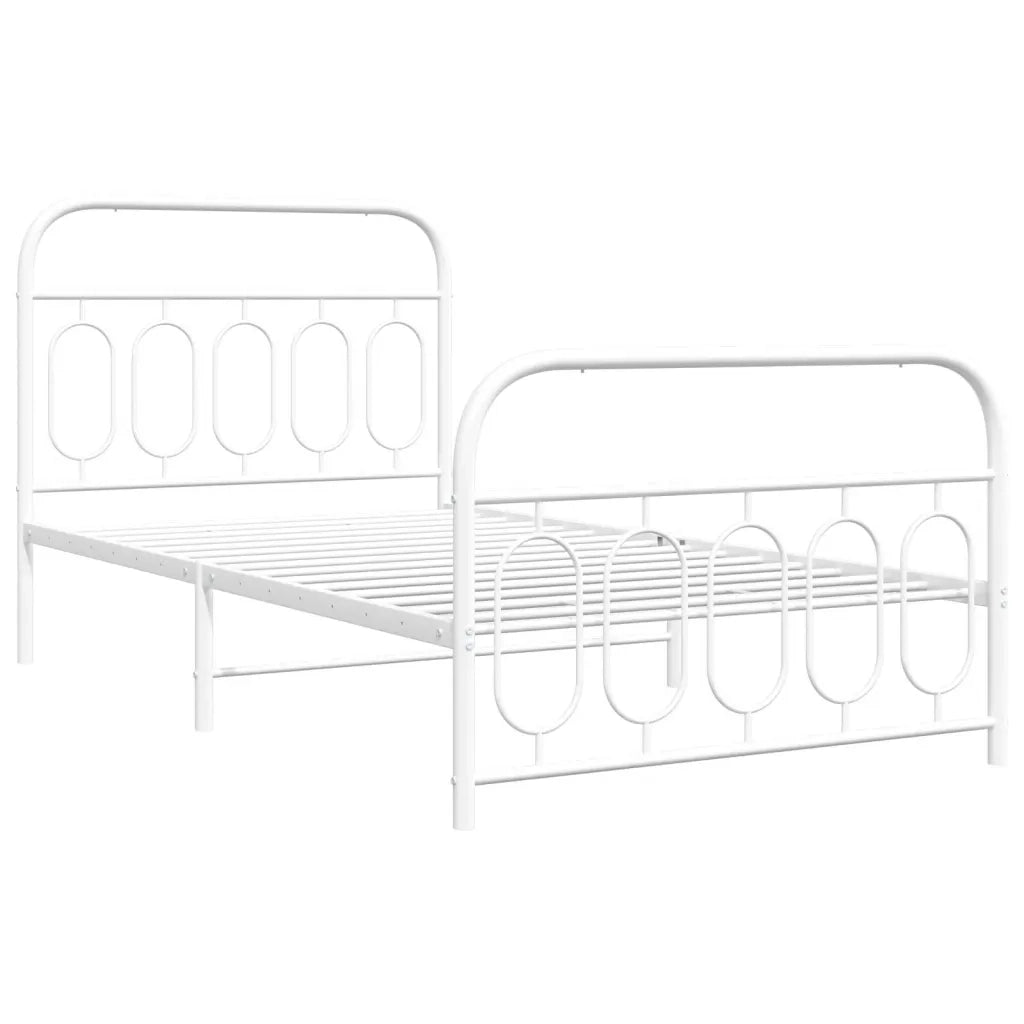 vidaXL Giroletto con Testiera e Pediera Metallo Bianco 100x200 cm
