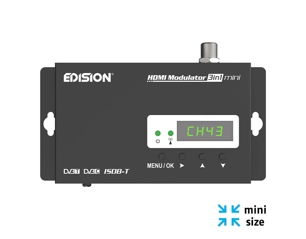Modulatore Digitale HDMI mini Videosroveglianza Terrestre DVB-T, ISDB-T o Cavo DVB-C