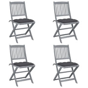 Sedie da Giardino Pieghevoli 4pz con Cuscini in Massello Acacia cod mxl 6351