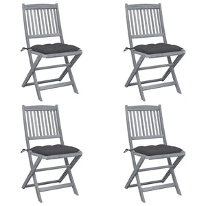 Sedie da Giardino Pieghevoli 4pz con Cuscini in Massello Acacia cod mxl 6351
