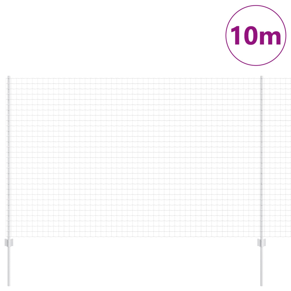 Euro Fence con 10 Pali Argento 1,6x10 m Acciaio