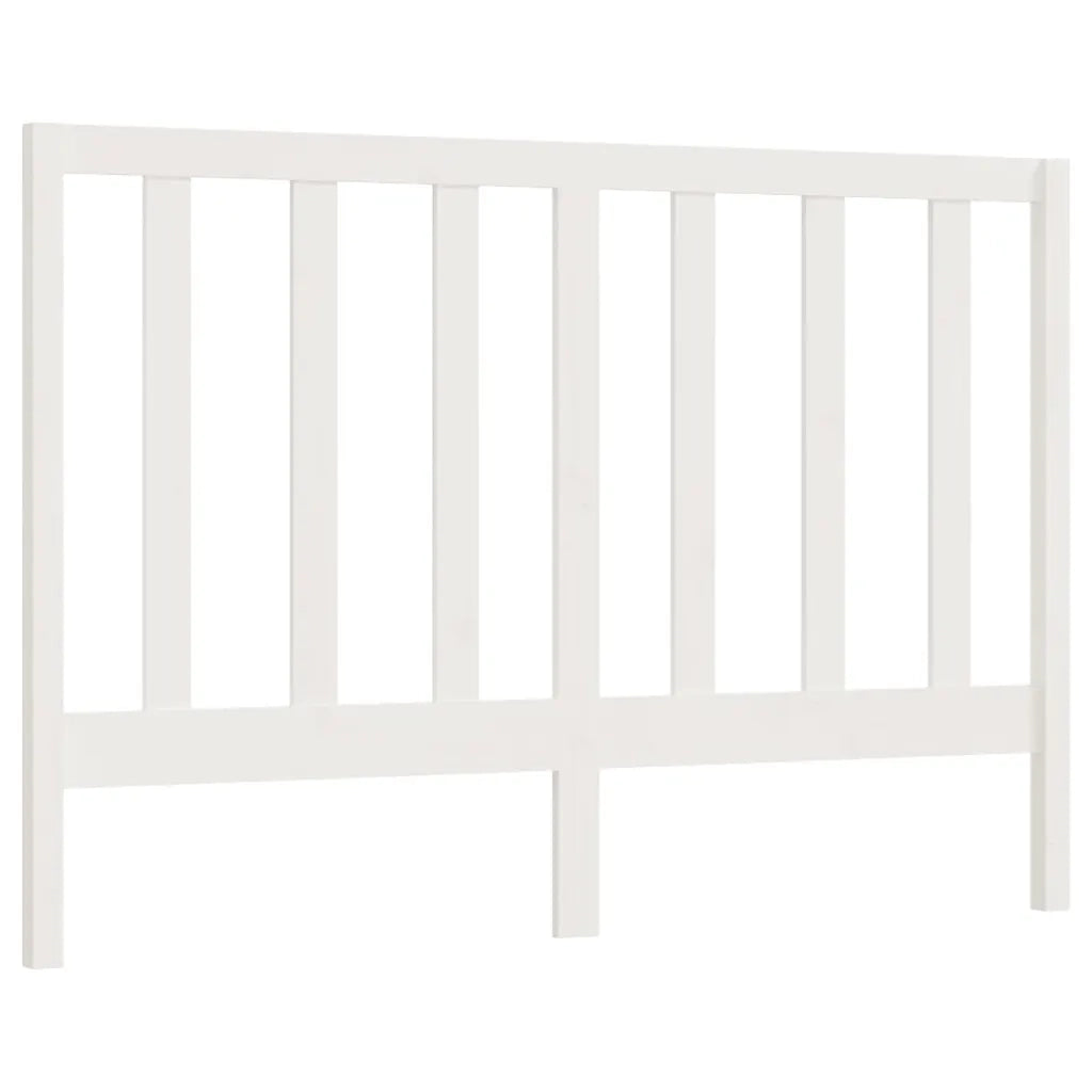 Testiera per Letto Bianca 126x4x100cm in Legno Massello di Pino