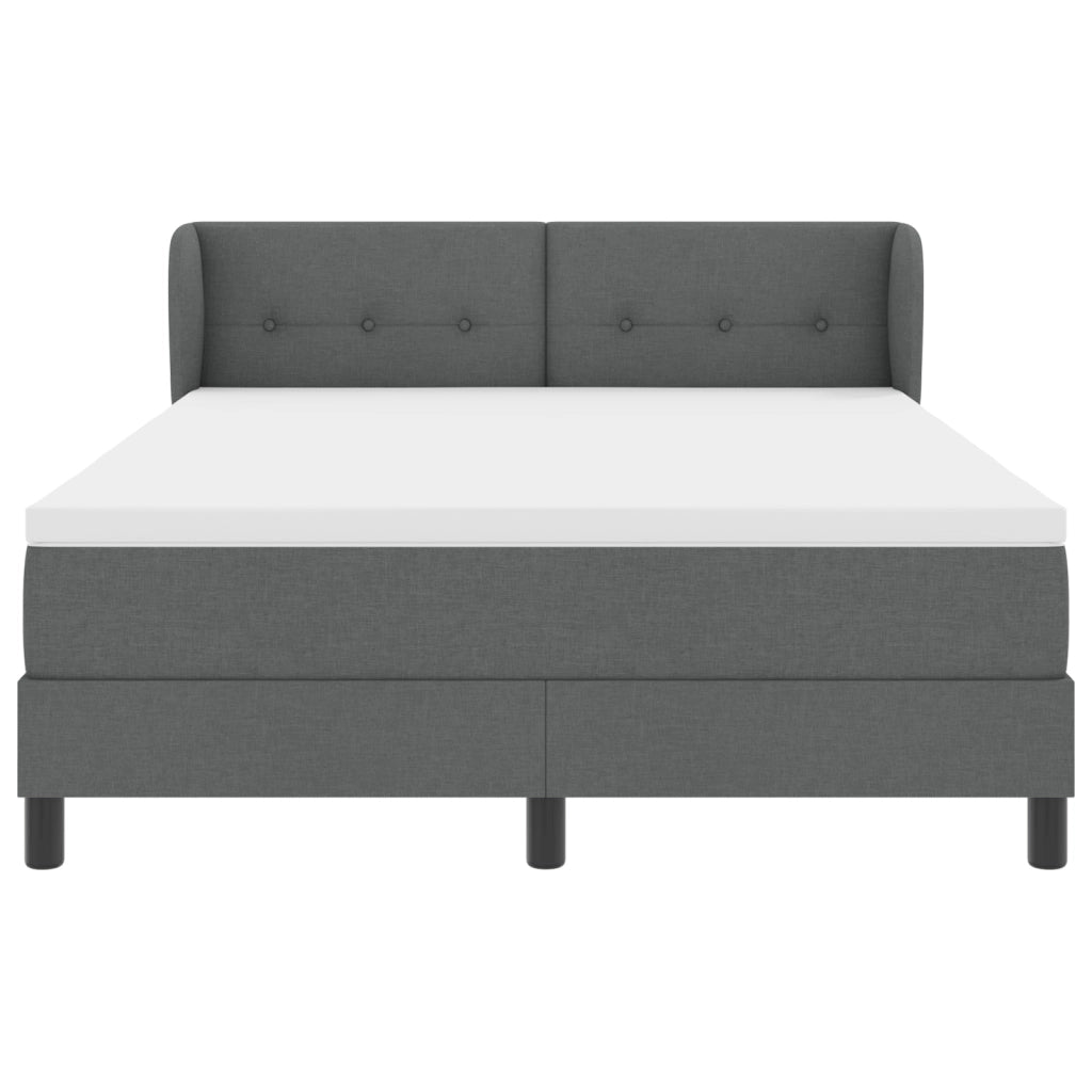 Letto con rete a doghe e materasso Grigio scuro 140x190 cm Tessuto