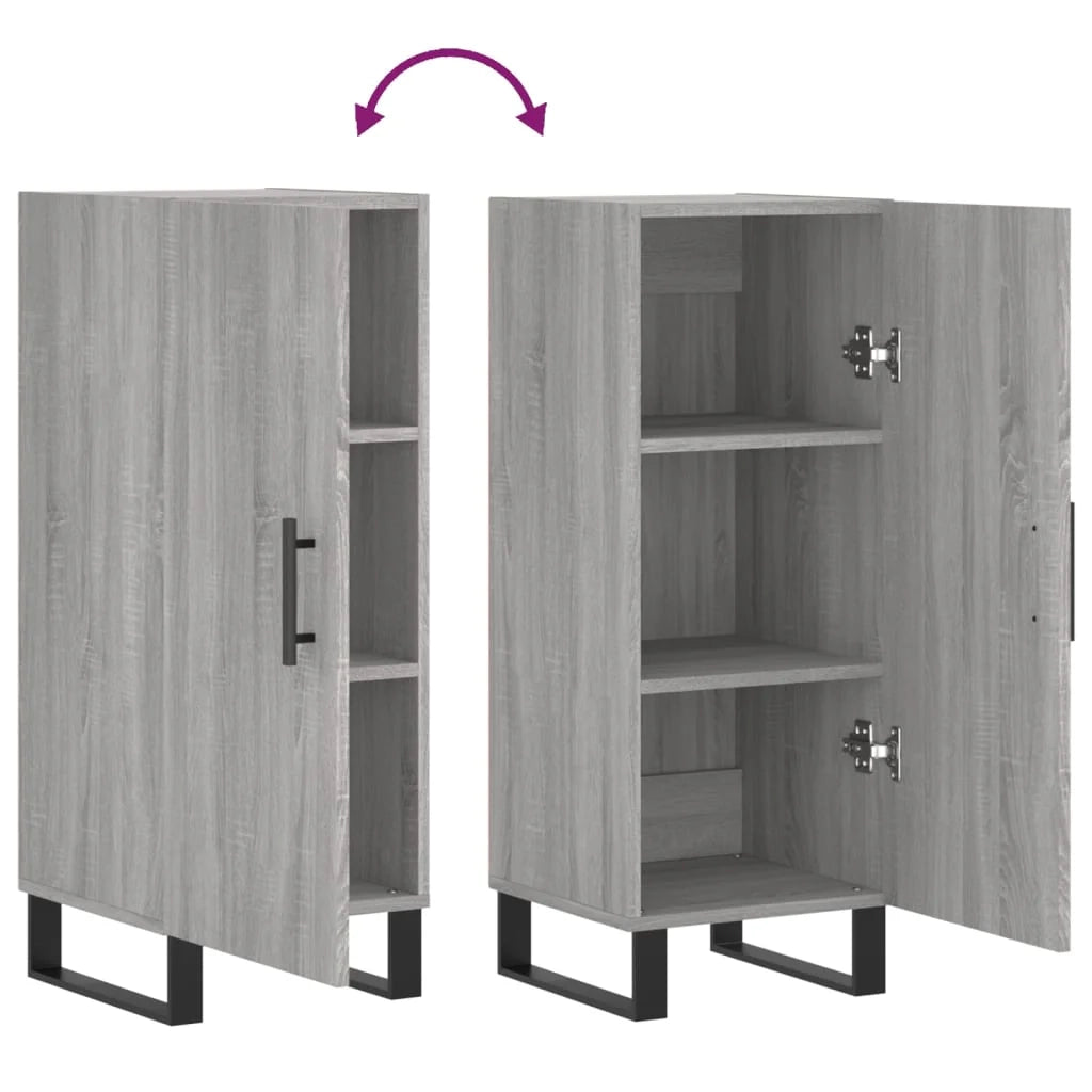 Buffet credenza cassettiera armadio mobile contenitore organizer cucina soggiorno rovere Sonoma 34,5 x 34 x 90 cm legno ingegnerizzato grigio 02_0036328