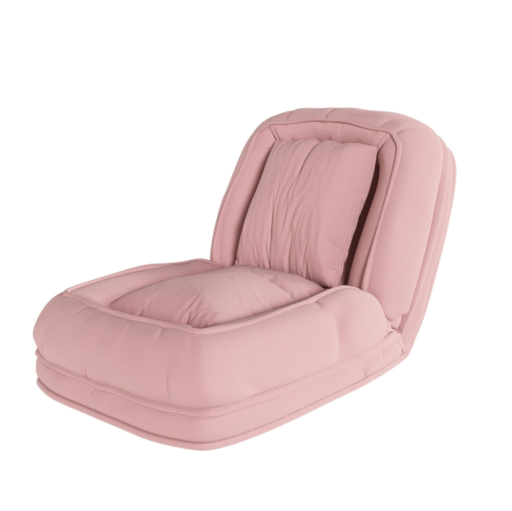 Sofa letto pieghevole ergonomico 80x22x87 cm in tessuto e metallo; rosa