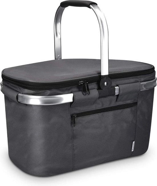 Borsa picnic 27L - Tas opvolutile con manubrio - Contenitore refrigerante per cibo e bevande - Ideale per viaggi e campeggio - Rosso