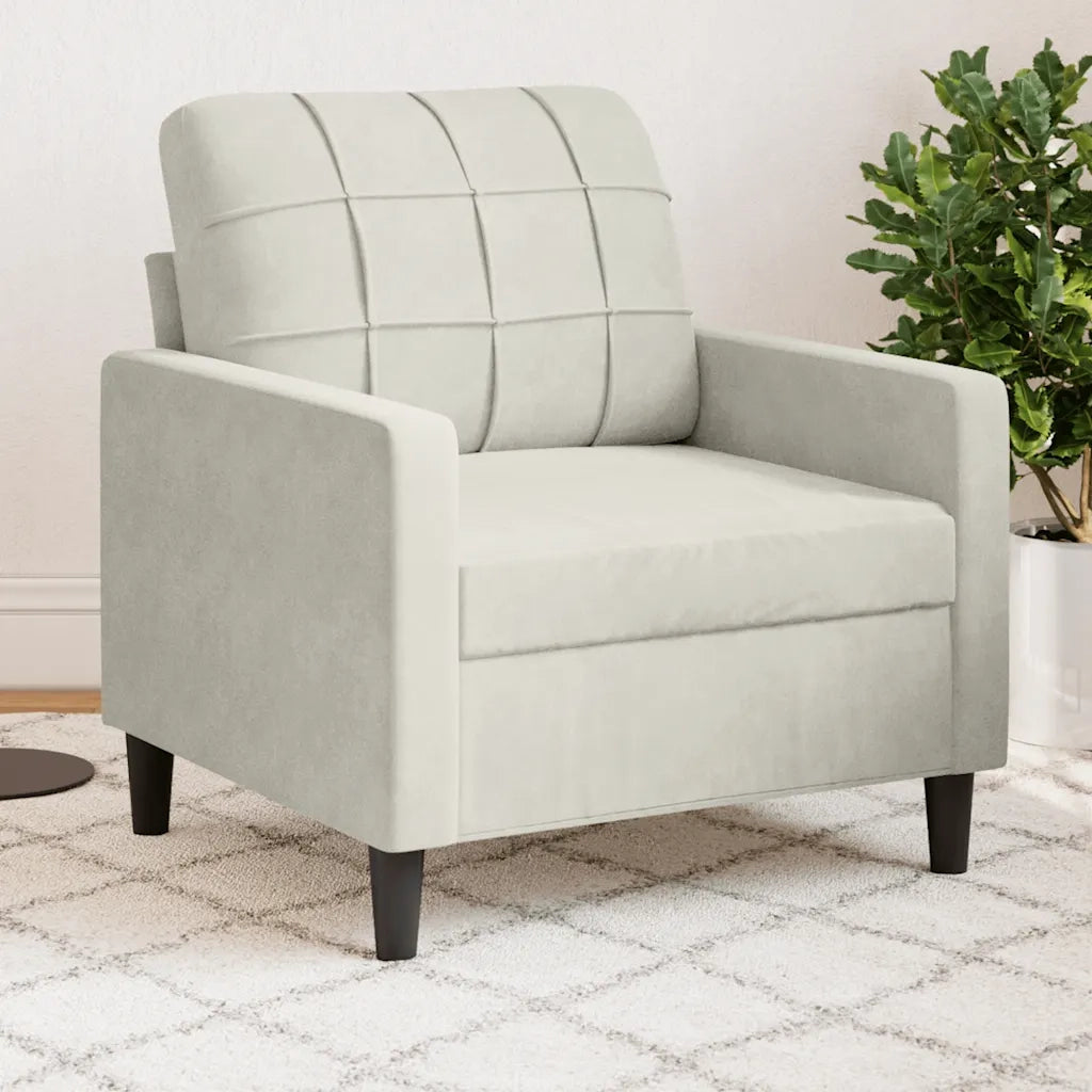 Poltrona | Sedia Relax Crema 60 cm Velluto
