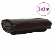 Telo 650g / m2 Marrone 3 x 3 m Tela con rivestimento in PVC