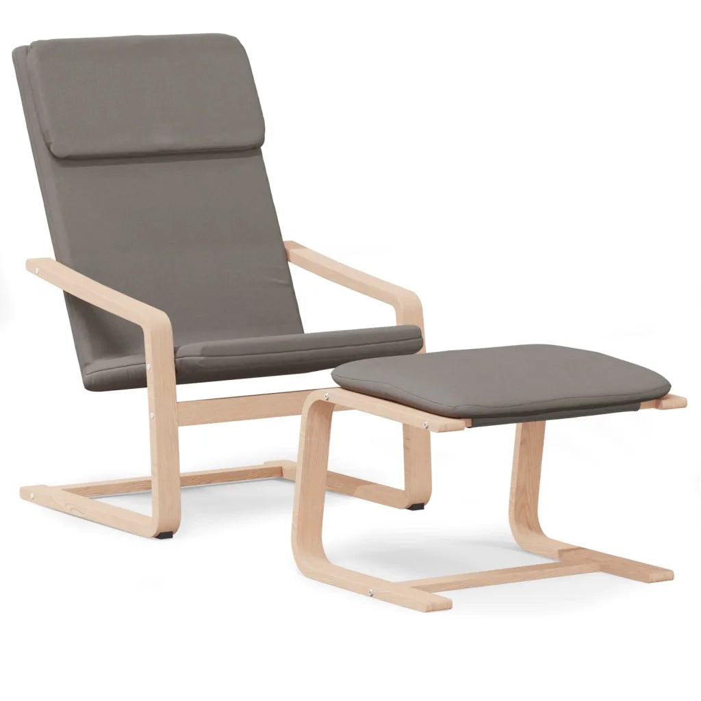 Divano Sedia-Poltrona Relax con Poggiapiedi Tortora in Tessuto 447602
