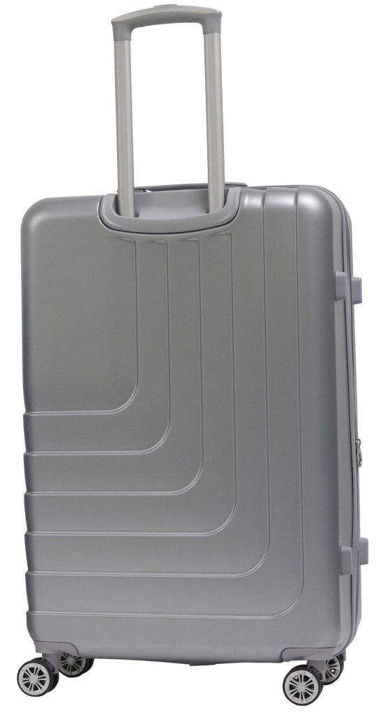 Set 3 Valigie Trolley Rigide in ABS 4 Ruote TSA Ravizzoni Titanio Silver