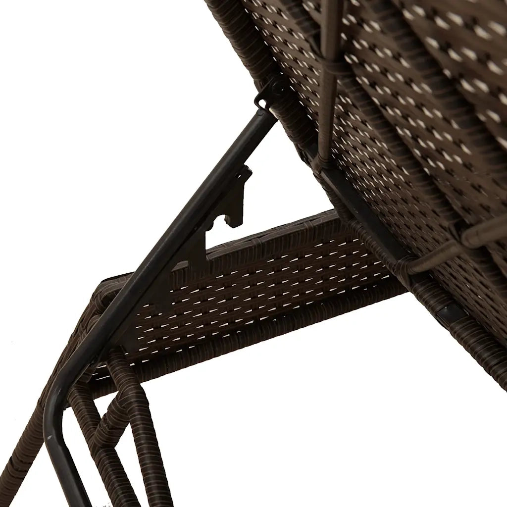 Lettini Prendisole 2 pz con Tavolino Marrone in Polyrattan 4002717
