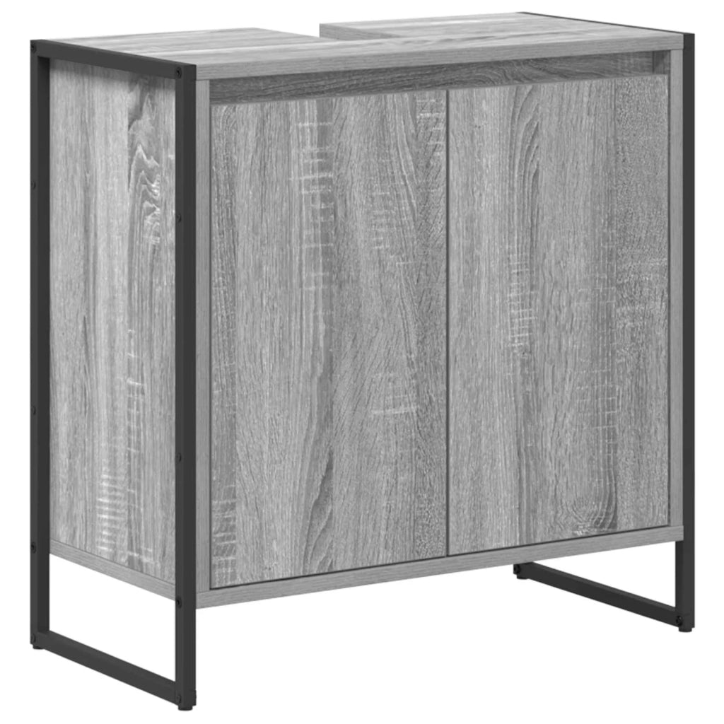 Set di mobili per il bagno Grigio Sonoma Legno multistrato