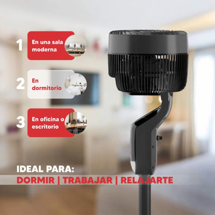 Ventilatore a colonna con telecomando 50W, oscillazione 3D e timer 12 ore, 8 velocità e display touch LED - Sogo