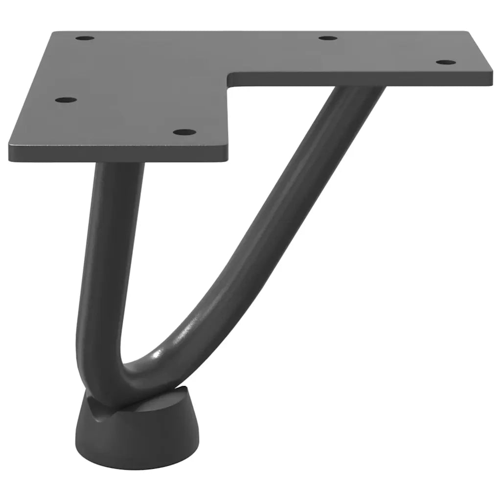 Gambe a forcina per tavolino 4 pz antracite 10 cm acciaio massiccio