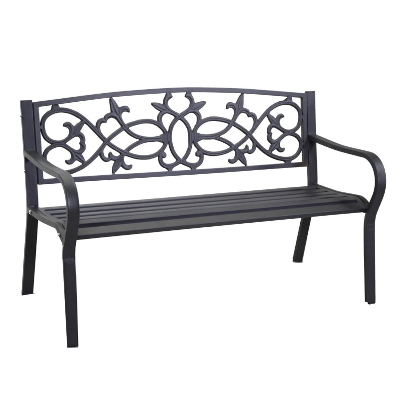 Panchina metallo pavia antracite cm 124x57h78