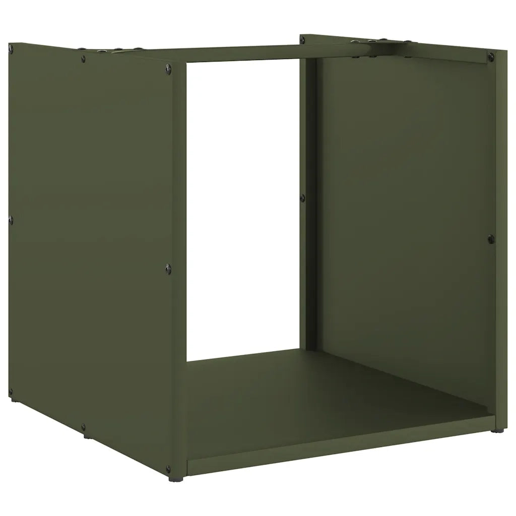 Rastrelliera per Legna da Ardere Verde Oliva 40x40x40 cm CFW3159409