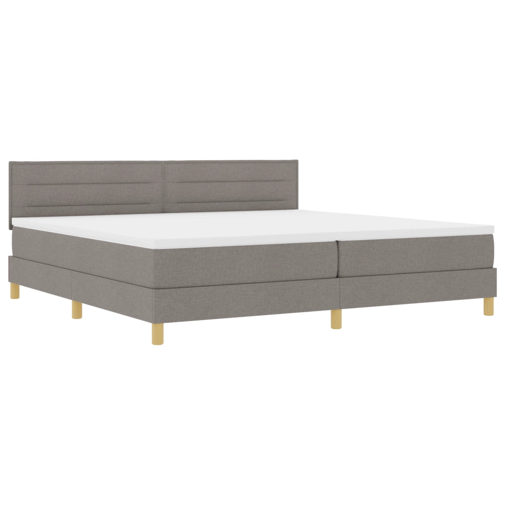 Letto Box Spring con Materasso Tortora 200x200 cm Tessuto