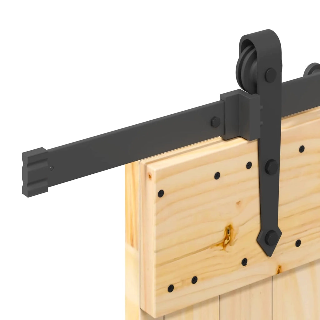 Porta scorrevole NARVIK Naturale e Nero 70 x 210 cm (213,5 cm) 3445389