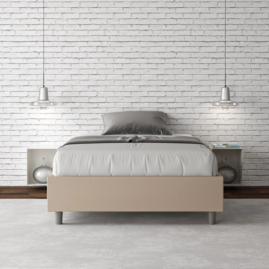 Letto Matrimoniale Francese Sommier 140x190 cm Senza Rete Azelia Tortora