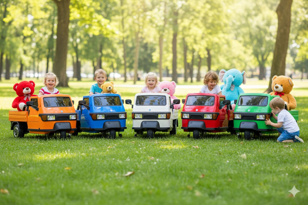 Macchina Elettrica per Bambini Licenza Piaggio Apecar 12V Blu