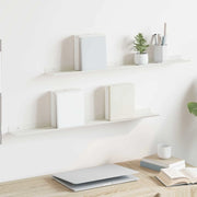 Mensola sospesa 2 pcs Bianco 80 x 9 x 2,5 cm Acciaio 8003982