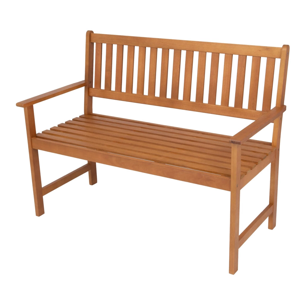Panca da giardino per 2 persone legno di eucalipto 120 x 58 x 90 cm finitura naturale 03_0008962