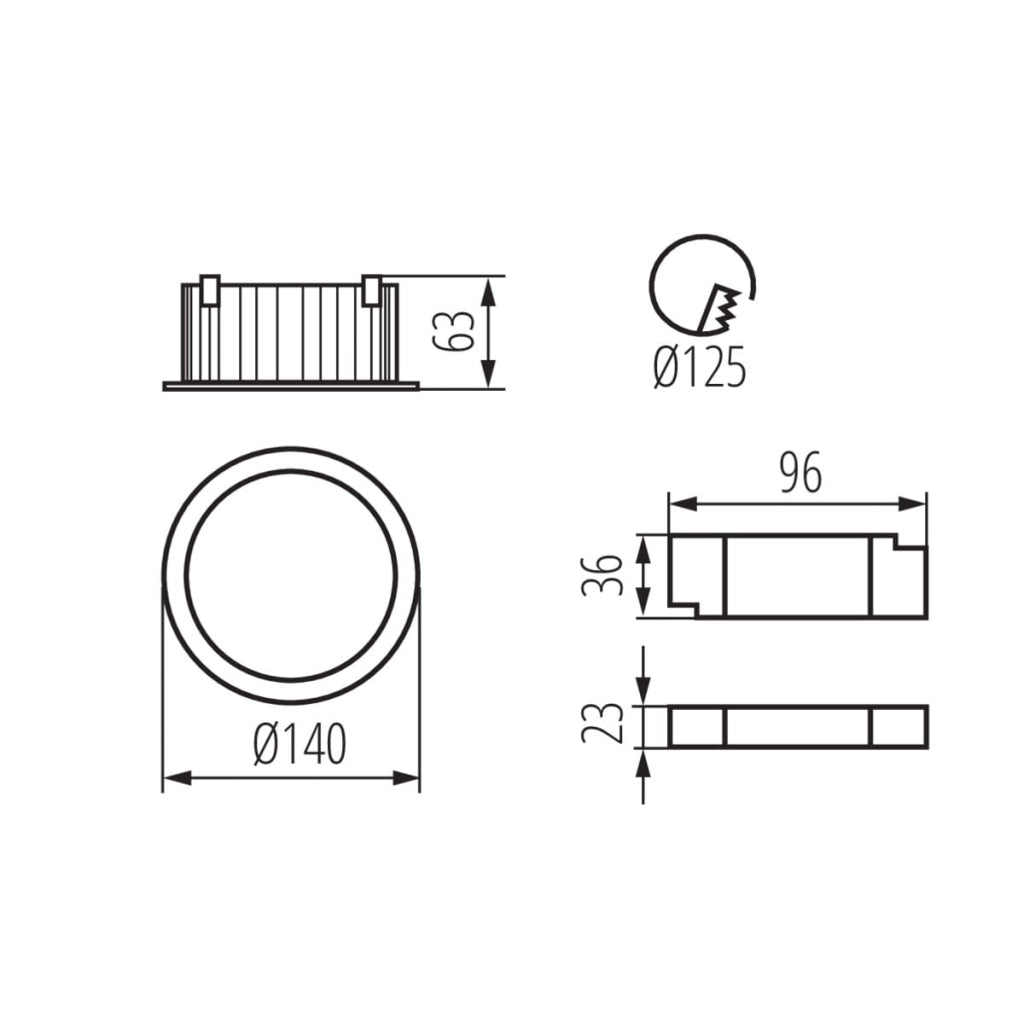Faretto incasso soffitto bianco LED 20W 4000K IP44