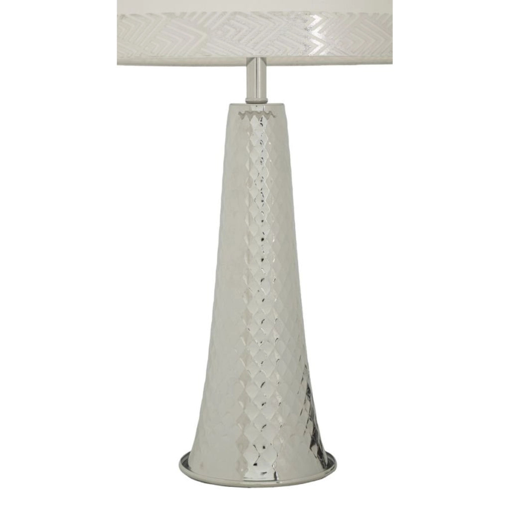 Lampada da Tavolo VKH902, Argento, Tessuto, 30x30x54 cm
