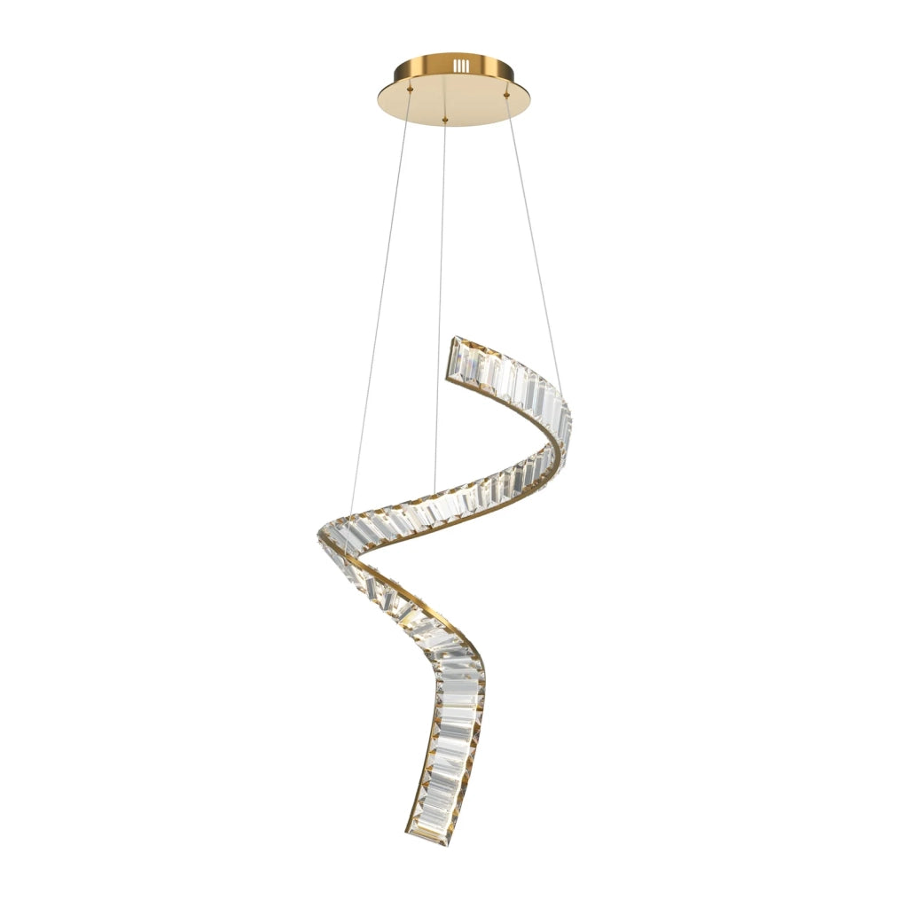Maytoni Lampadario Sospensione Moderna Krone 1 luce LED integrato ottone metallo cristallo