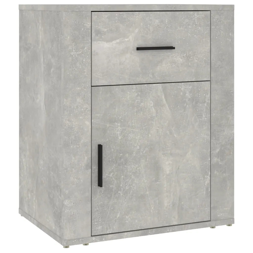 Comodino | Armadio da Notte | Mobiletto da notte Grigio Cemento 50x36x60 cm in Legno Multistrato