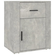Comodino | Armadio da Notte | Mobiletto da notte Grigio Cemento 50x36x60 cm in Legno Multistrato