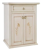 Porta telefono shabby 2 porte 1 cassetto avorio anticato decori 60x32x76 - Mobili 2G