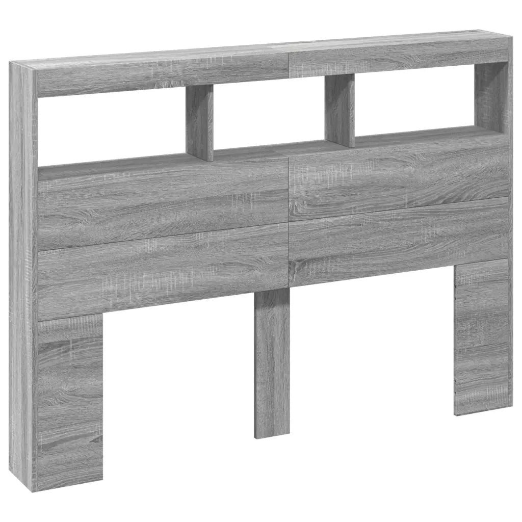 Testiera | Testata con Contenitore a LED Grigio Sonoma 140x17x102 cm