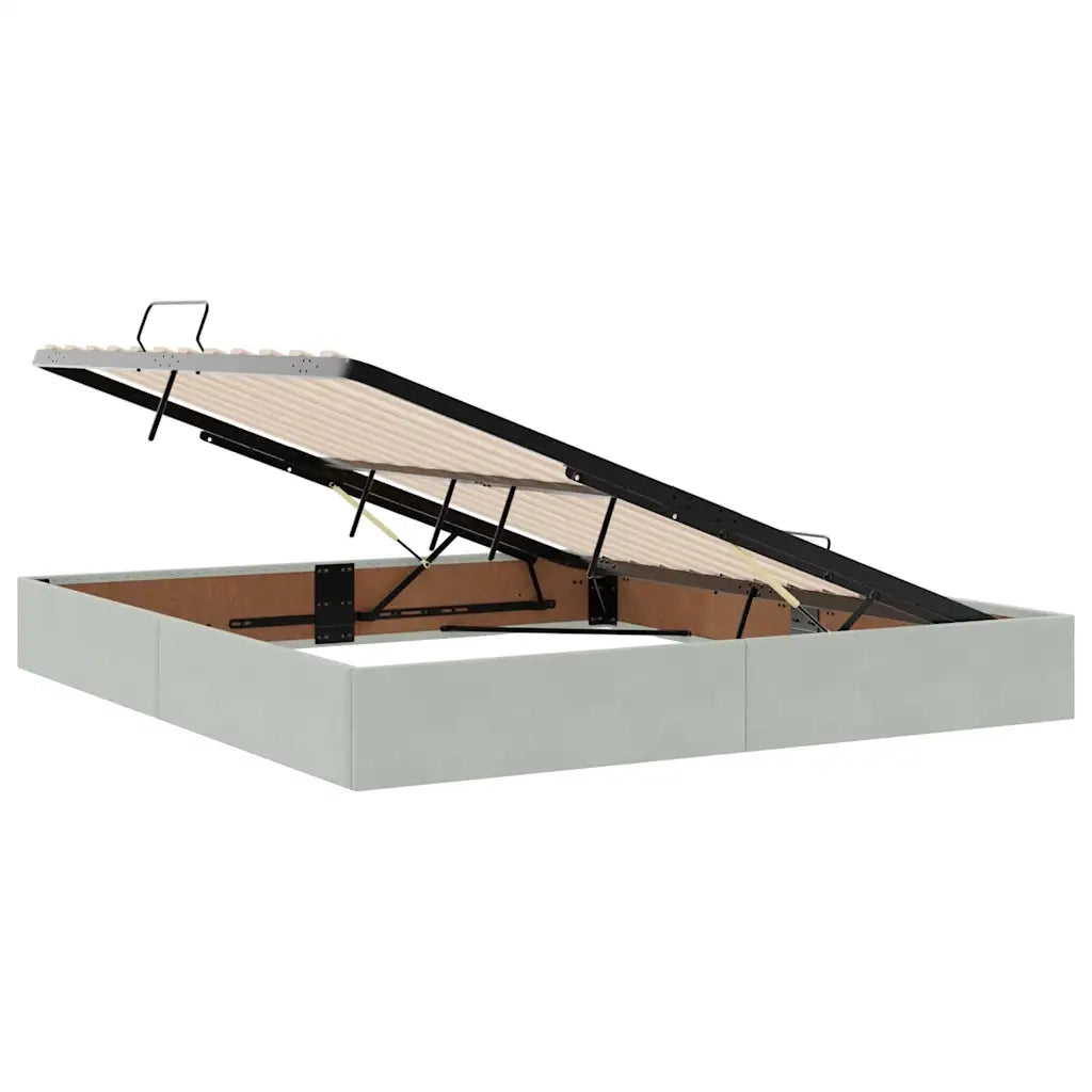 Letto con contenitore e materasso Grigio chiaro 160 x 200 cm
