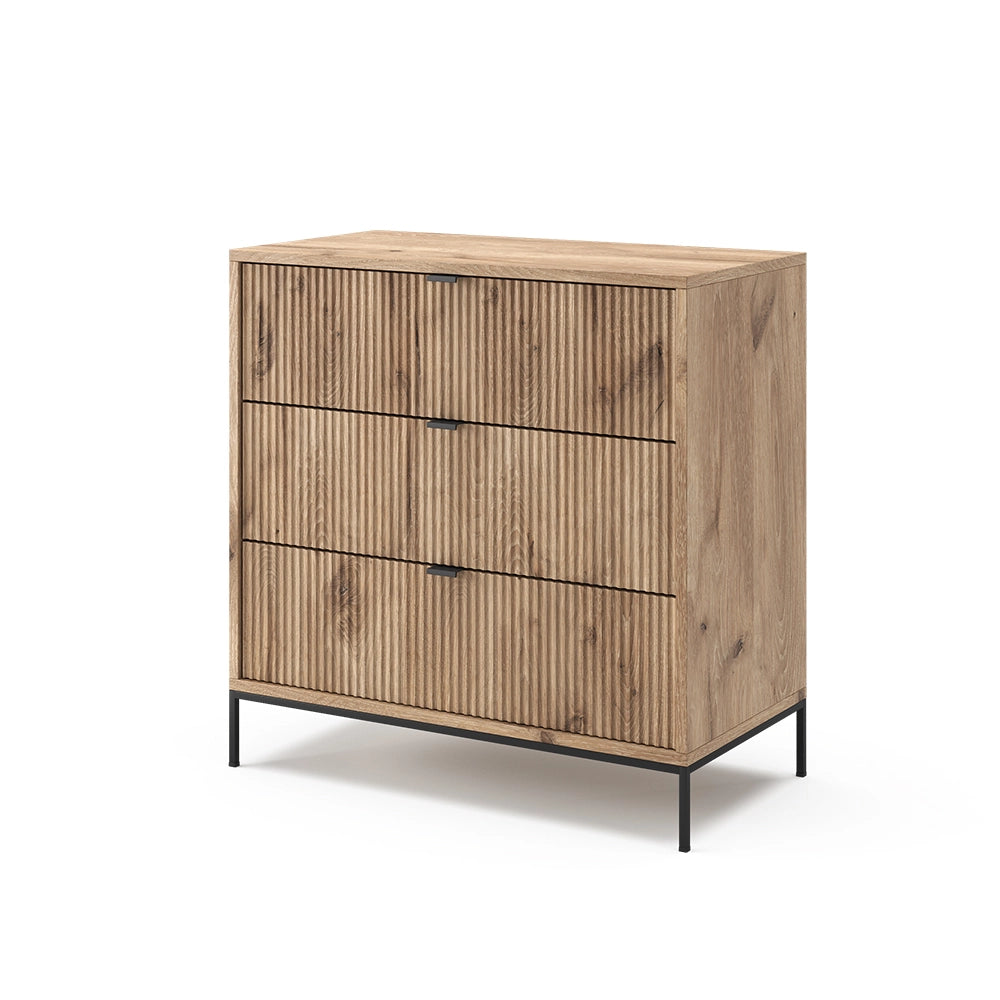 Vicco Cassettiera Quercia vichinga 42 x 81.2 cm con 3 cassetti