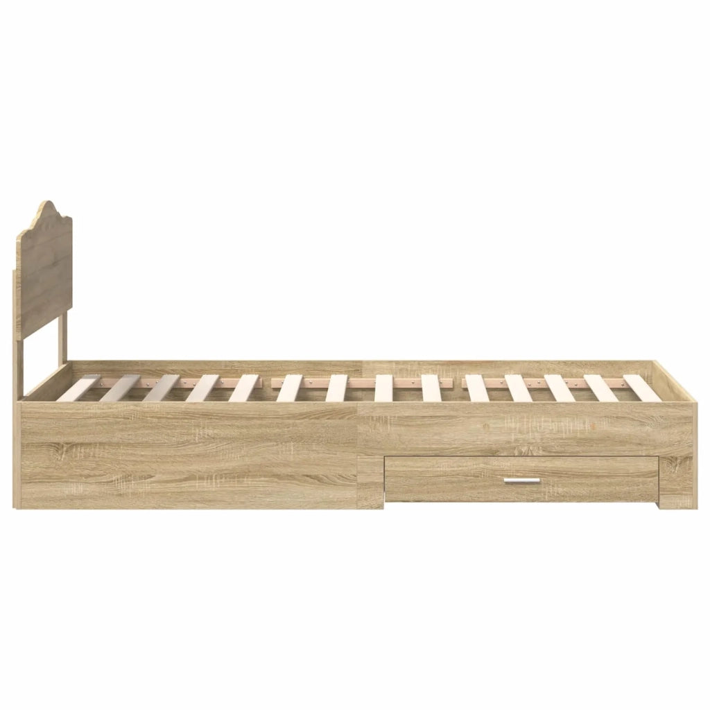 Struttura del letto Rovere Sonoma 90 x 190 cm Legno multistrato 3413249