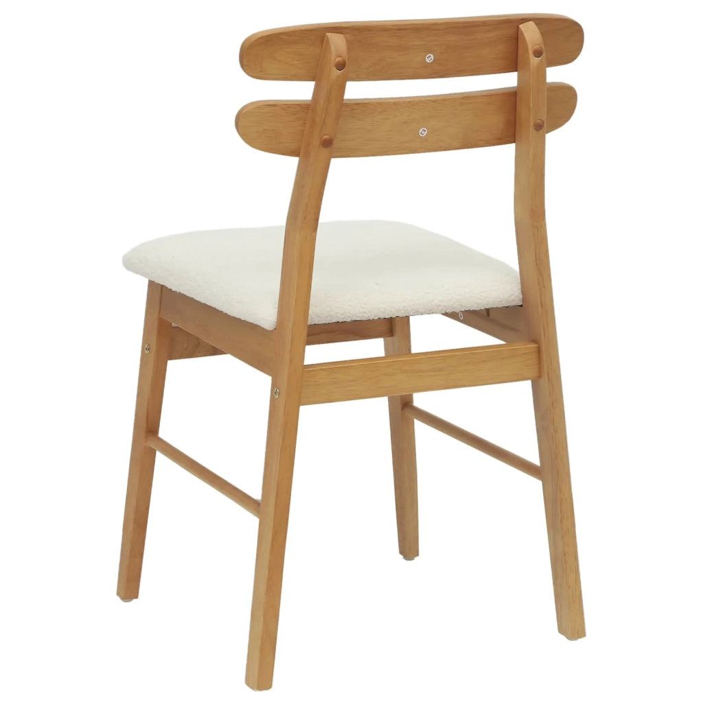 Sedia da pranzo 2 pcs Naturale e chiaro Legno di gomma solido 42020518