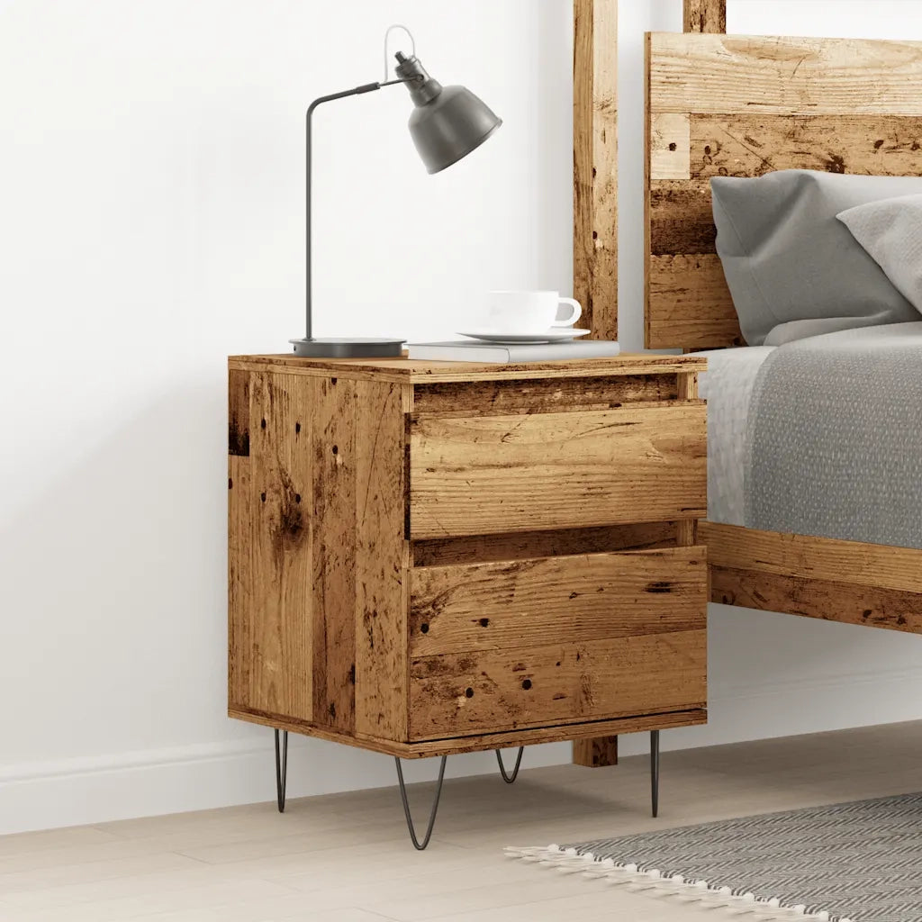 Comodino-Tavolino da notte Legno Antico 40x35x50 cm in Legno Multistrato 874603