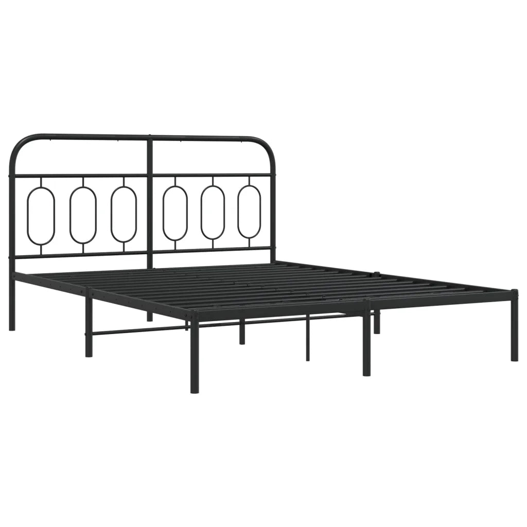 vidaXL Giroletto con Testiera in Metallo Nero 140x200 cm