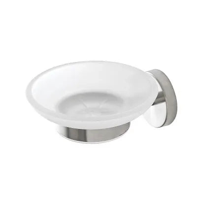 Portasapone a muro in vetro e acciaio inox satinato Galassia